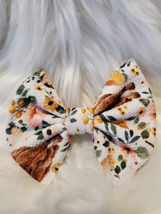 Floral Cow Bow