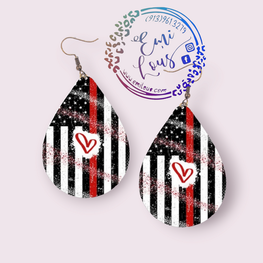 Red Line Flag Earring