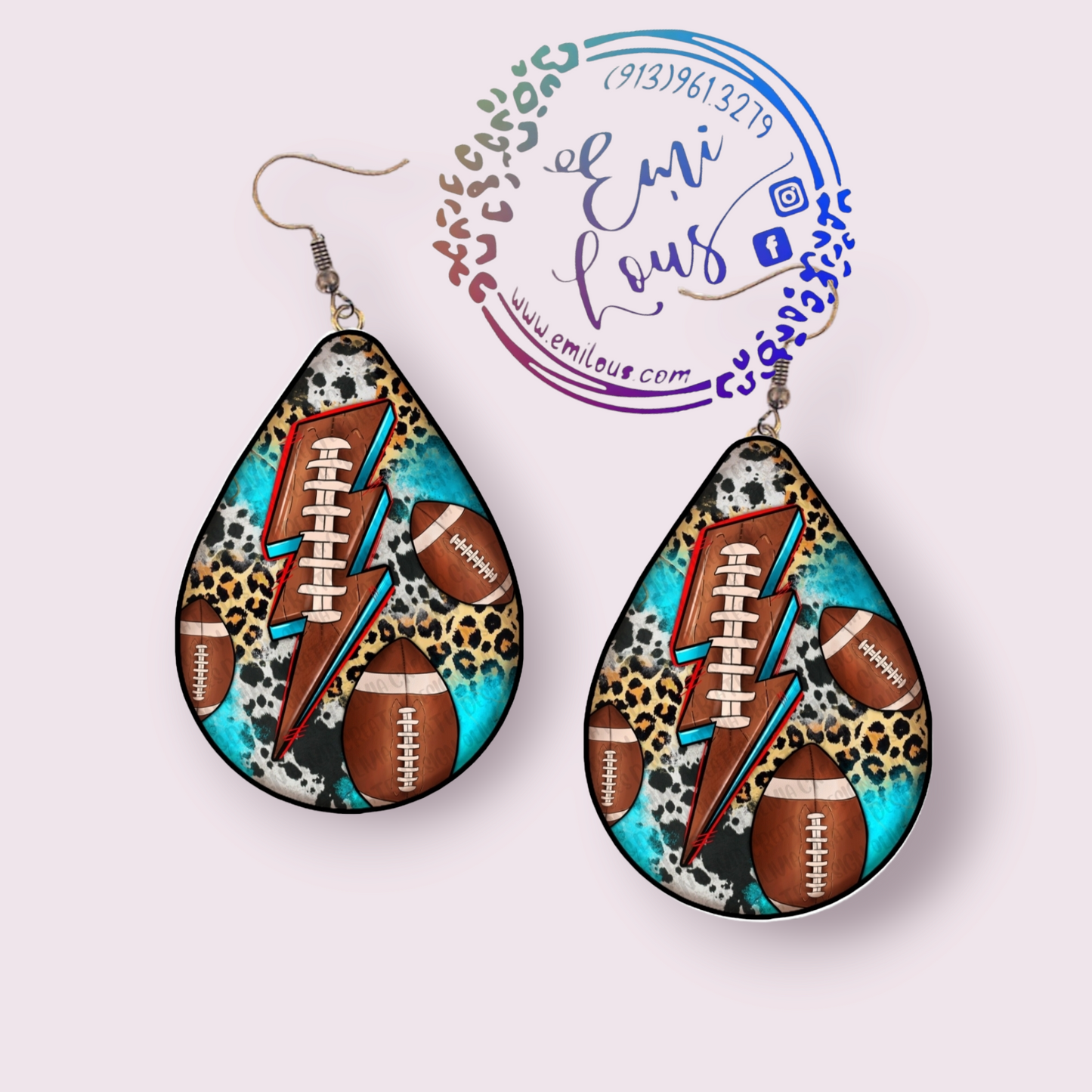 Football Lightning Earrings