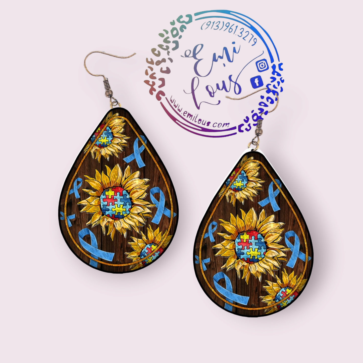 Autism Sunflower Earrings