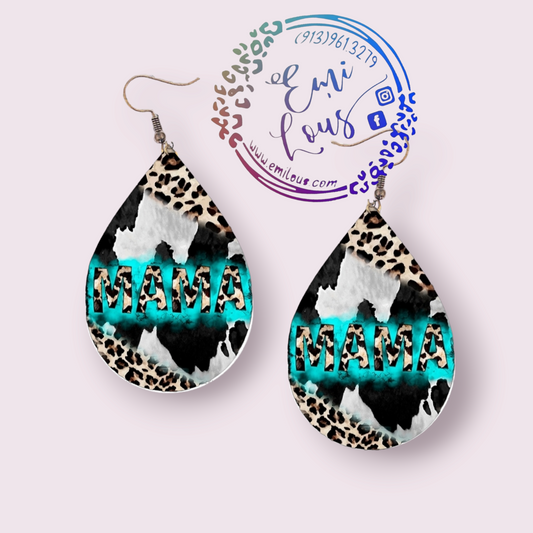 Mama/Cow Print Earrings