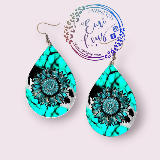 Turquoise Flower Earrings