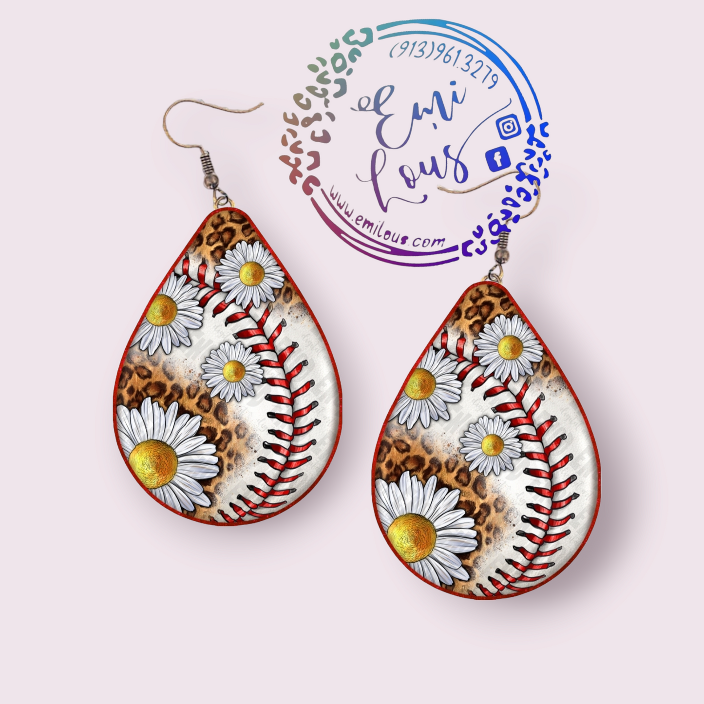 Baseball/Daisy Earrings