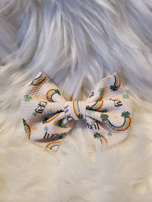 Rainbow Clover Bow