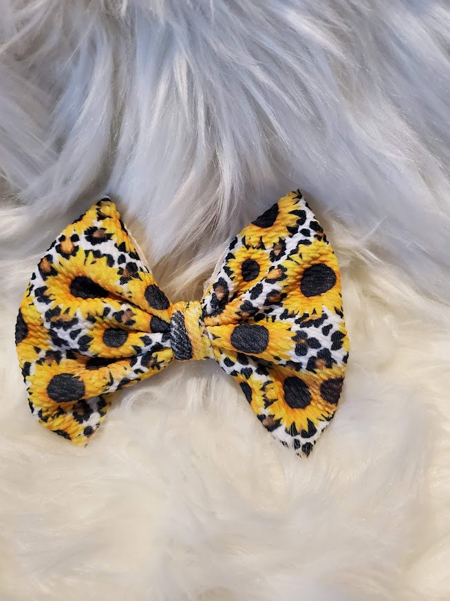 Sunflower Leopard Bow